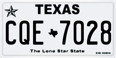 TX license plate CQE7028