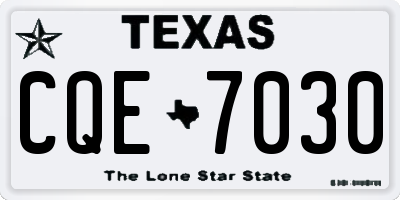 TX license plate CQE7030