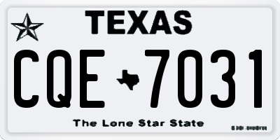 TX license plate CQE7031