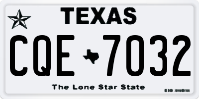 TX license plate CQE7032