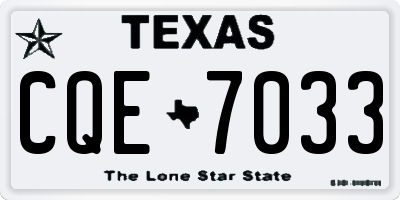 TX license plate CQE7033