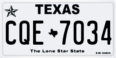 TX license plate CQE7034