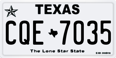 TX license plate CQE7035