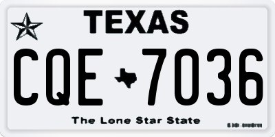 TX license plate CQE7036