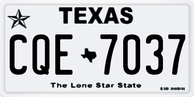 TX license plate CQE7037