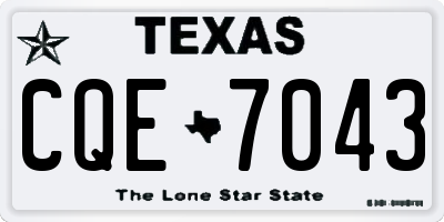 TX license plate CQE7043