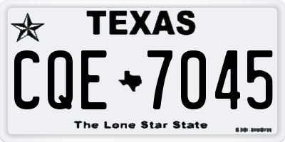 TX license plate CQE7045