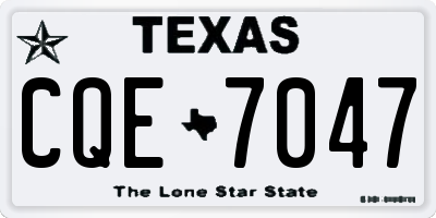 TX license plate CQE7047