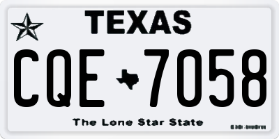 TX license plate CQE7058