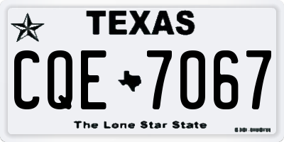 TX license plate CQE7067