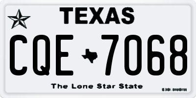 TX license plate CQE7068