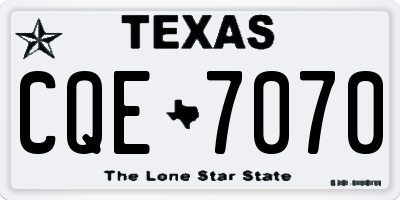 TX license plate CQE7070