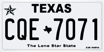 TX license plate CQE7071