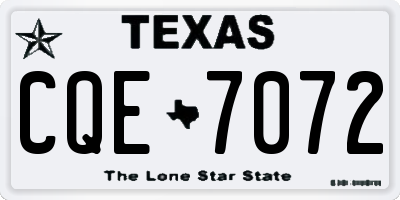 TX license plate CQE7072