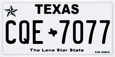 TX license plate CQE7077