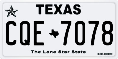 TX license plate CQE7078