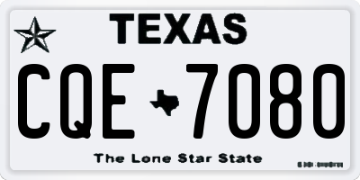 TX license plate CQE7080