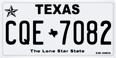 TX license plate CQE7082