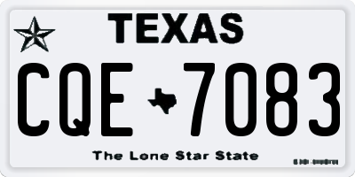 TX license plate CQE7083