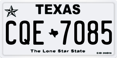 TX license plate CQE7085