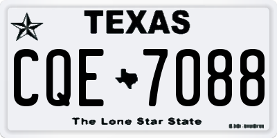 TX license plate CQE7088