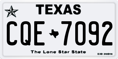 TX license plate CQE7092