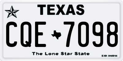 TX license plate CQE7098