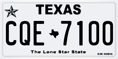 TX license plate CQE7100