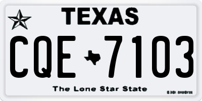 TX license plate CQE7103