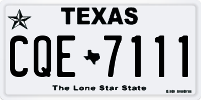 TX license plate CQE7111