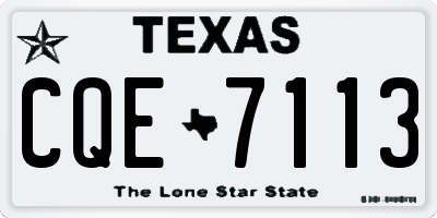 TX license plate CQE7113