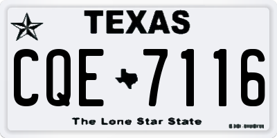 TX license plate CQE7116