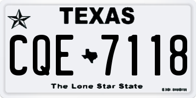 TX license plate CQE7118