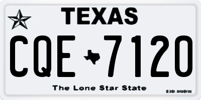TX license plate CQE7120