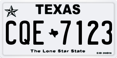 TX license plate CQE7123