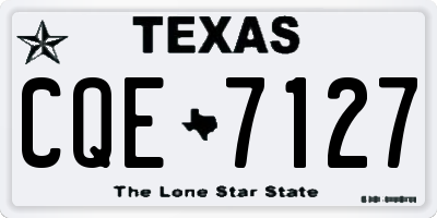TX license plate CQE7127