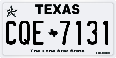 TX license plate CQE7131