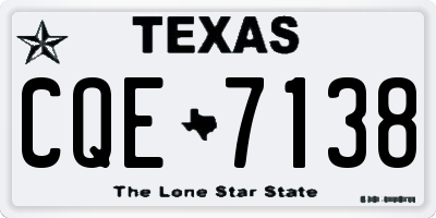 TX license plate CQE7138