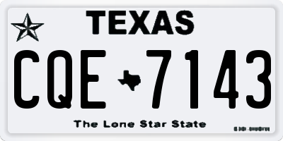 TX license plate CQE7143