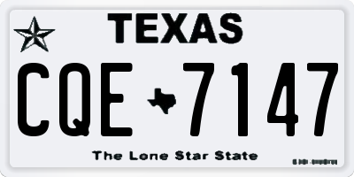 TX license plate CQE7147