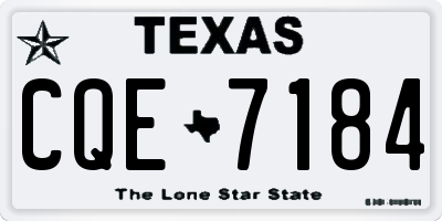 TX license plate CQE7184