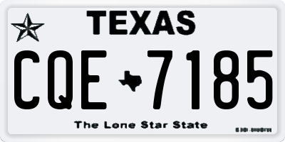 TX license plate CQE7185