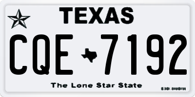 TX license plate CQE7192
