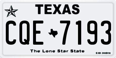 TX license plate CQE7193