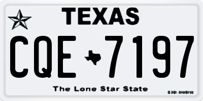 TX license plate CQE7197