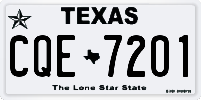 TX license plate CQE7201