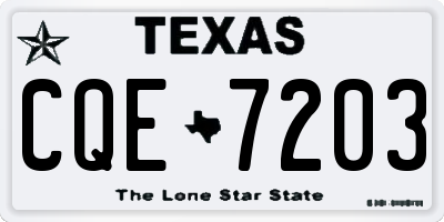 TX license plate CQE7203
