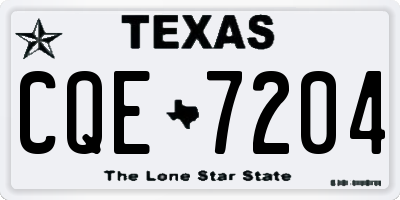 TX license plate CQE7204