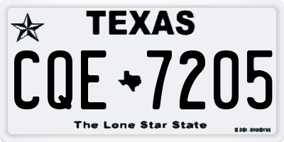 TX license plate CQE7205