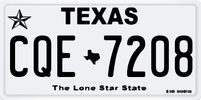 TX license plate CQE7208